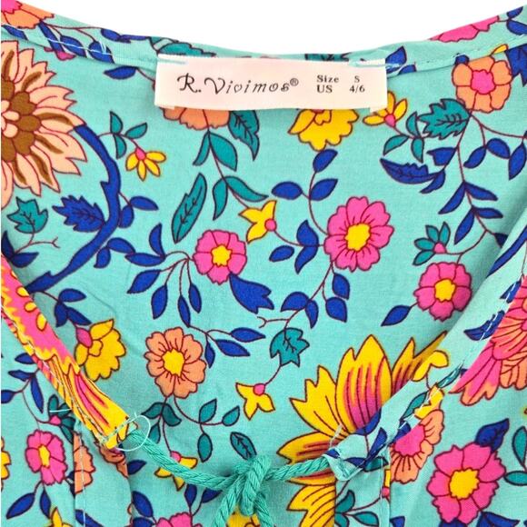 R. Vivimos | Boho Dress with Tassles | Size Small (4/6) - Picture 3 of 5